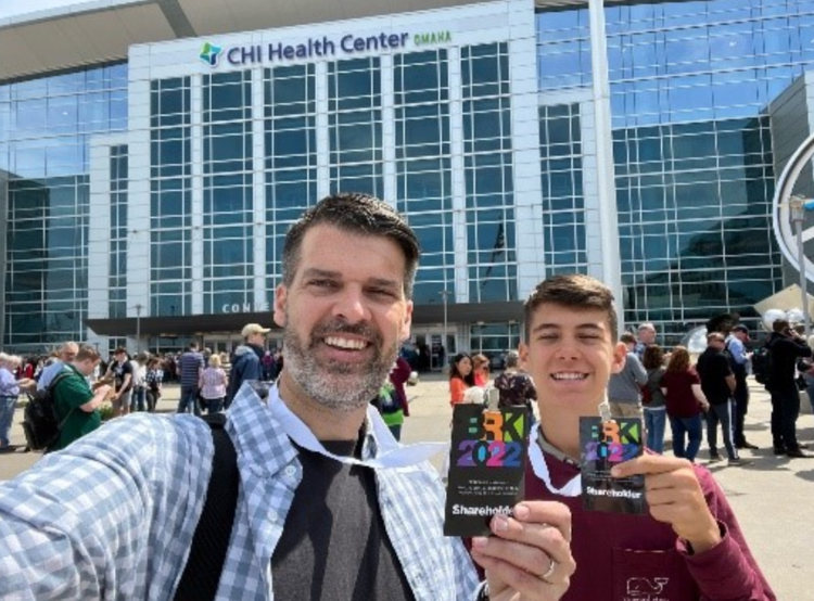 Gray and son Carter at Berkshire Hathaway Conference